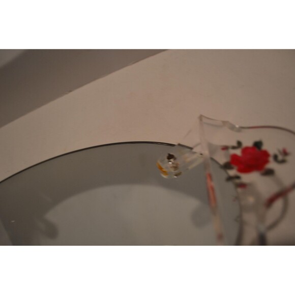 Vintage Glass Tray with Flowers Vanity Dresser - Picture 9 of 9